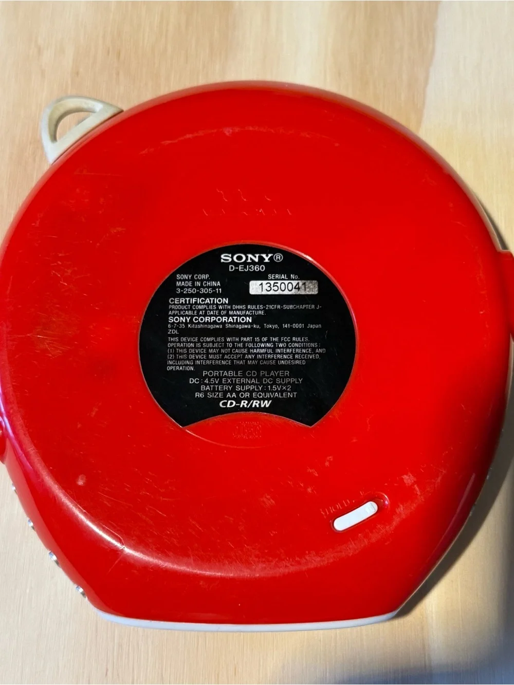 Sony Psyc CD Walkman D-EJ360 G Protection Red Tested Working Read Info Below!